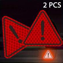 2 Triangle Safety Stickers; Diamond And Exclamation Mark Design - Colorful, For Motorcycles, Cars, Bicycles - High Adhesion Sticker; Helmet Sticker, Vehicle Visibility, Sign Style, Visibility Stickers, Road Signage Decals, Geometric Pattern, Glossy Finish, Durable Adhesive, Warning Markers, Bicycle Enthusiasts, Safetyconscious Users - 2 pcs - View 14