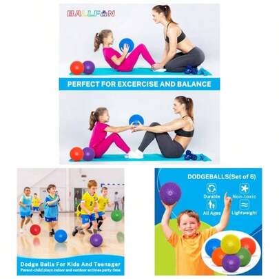Dodgeballs Playground Balls, Ball Set Adults, Bouncing Kickballs Handball Outdoor Indoor Games - Includes Pump Mesh Storage Bag