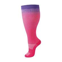 4 Pairs Unisex Plus Size Radom Color Compression Socks For Men Women 20-30mmHg Support For Nurses, Travel, Hiking,Running,Pregnancy - 顏色隨機(4雙) - 查看 4