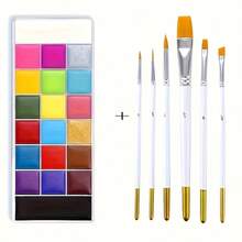 JIHUIPAI 20 Colors Face Paint Palette, Body Art Makeup For Stage, Halloween & Christmas Costume - Multicolor - View 7