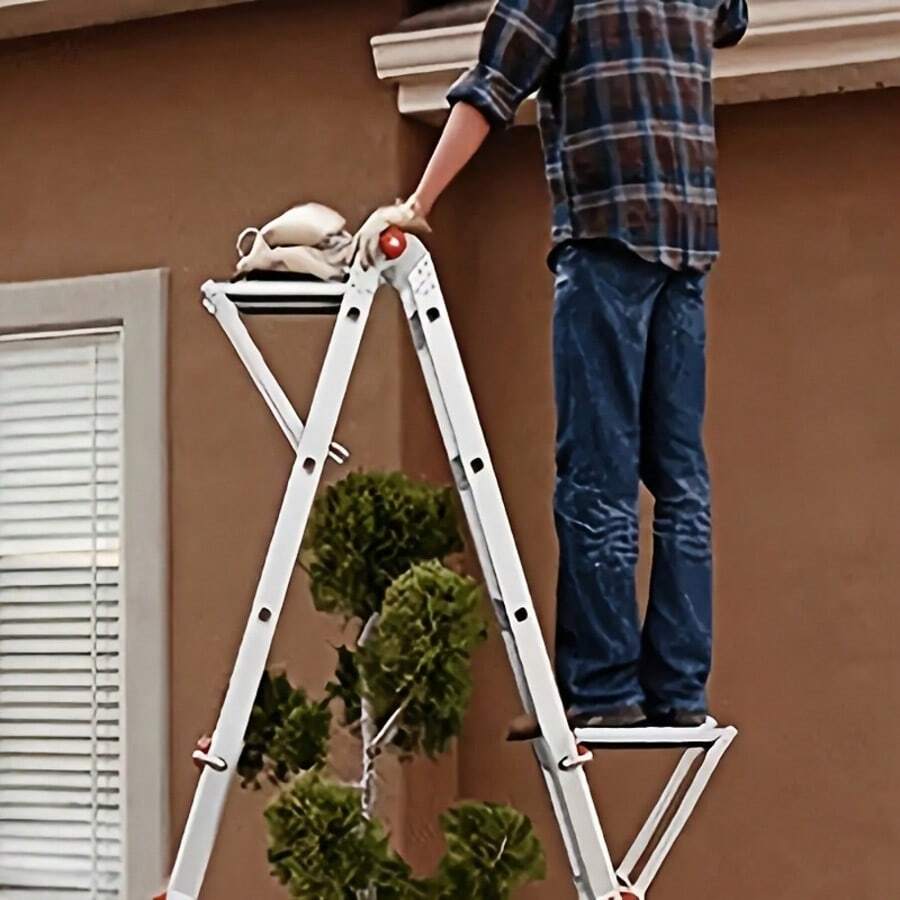 梯子工作平台配件，巧妙的伸缩梯配件，铁质小型平台梯子配件托盘，家用多功能折叠梯，梯子工具托盘油漆工作平台，兼容大多数标准梯子，易于安装的工作架，托盘配件，不含梯子