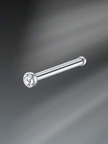 CIZME 1pc/Set 20G Titanium Steel G23 Nose Rings For Women Men,Silver Clear Diamond CZ L Shaped Nose Studs Top 1.5mm 2mm 2.5mm 3mm CZ Nose Piercing Jewelry Nose Ring Studs Jewelry - Silver - View 32