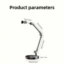 Durable Iron Adjustable Metal Phone & Tablet Stand With Ergonomic Design & Secure Grip - Multi-Angle Desktop Holder With Sturdy Base, Sleek Black Finish For Live Streaming, Video Recording, Online Classes, Vlogging, Selfie Sticks & Tripods - Heavy-D - 黑色 - 查看 5