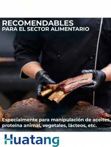 Guantes de nitrilo vinilo negro libre de látex 100 piezas: paquete de guantes desechables sin látex, resistentes a químicos y punzadas, uso sanitario e industrial. - MEDIANO - Ver 10