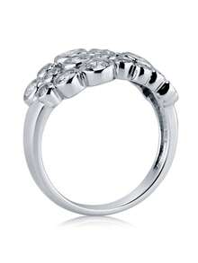 1pc Elegant Cubic Zirconia Ring, Women's Wedding Engagement Party Jewelry, Valentine's Day Gift - Silver - View 5