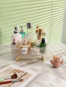 360 Degree Rotating Cosmetic Storage Box, Lotion Display Box, Large Capacity Round Tray, Makeup And Perfume Storage Box, Rotating Spice Rack,Suitable For Countertop, Bedroom, Bathroom And Kitchen,Gifts For Women,Christmas Gifts,Gift Ideas For Women - Multicolor - View 5