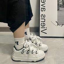 Men's Shoes Casual Sports Shoes Men's Cushioning Pressure-Relieving - HW348 trắng và đen - Xem 12