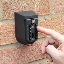 NEW Wall Mounted Outdoor Key Storage Lock Box 10 Digit Push-Button Combination.Mini Combination Outdoor Key Fixing Kit -Key Cabinet - Black - View 9