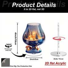 2D Scena natalizia piatta in acrilico rotante - Raffigurante Babbo Natale, pupazzo di neve e carrozza in un paesaggio invernale illuminato - Base rotante a 360°, statua da collezione durevole senza alimentazione elettrica per casa, ufficio, camino o feste - Decorazione festiva ideale perOgnissanti Halloween, con luci scintillanti e dettagli innevati - Multicolore - Visualizzare 31