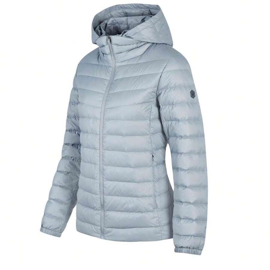 Skechers Women's New Soft & Comfortable Casual Hooded Warm Down Jacket - Gray Blue - View 1