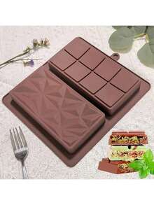 1pc Chocolate Silicone Candy Mold Suitable For Homemade Chocolate Bars, Homemade Gifts, Thanksgiving, Christmas, Valentine's Day, Etc., Dessert Making And Easy To Clean Pyramid And Rectangular Shapes, Non-Stick, Flexible,