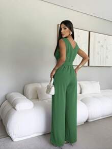 Women Jumpsuits - Green - View 2