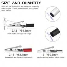 WMYCONGCONG 22 PCS Metal Alligator Clips Electrical  Clamps With Plastic Hands Red Black Kit - Redblack - View 2