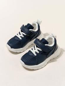 1 Pair Navy Blue Original Design Simple Style Children's Sports Shoes, Casual Shoes With Lightweight & Durable Soles - Navy Blue - View 4