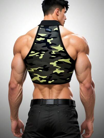 Crop Top Pechera estampado Deportes Donato Matt Hombre Sexy