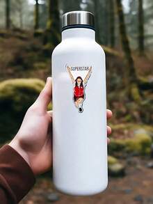 1PC"Superstar"Sticker,Sport Running Stickers, Perfect For Self-Motivation! Great For Personal Space, Planner And Notebook. Perfect For Students, Self-Improvement Advocates, And Anyone Who Values Encouragement. Categories: Motivational Stickers, Positive Quotes, Self-Help Art, Inspirational Designs. " - Multicolor - View 4