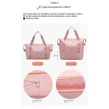 Bolsa de Fitness y Viaje para mujer,Expandible.Ligera,y se puede aquipar con una barra de traccion - Gris - Ver 2