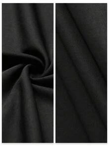 Camiseta holgada con estampado gráfico, ligera, de jersey de algodón con estampado de doble cara, agradable para la piel, corte regular, básica, estilo primavera oto?o - Negro - Ver 5