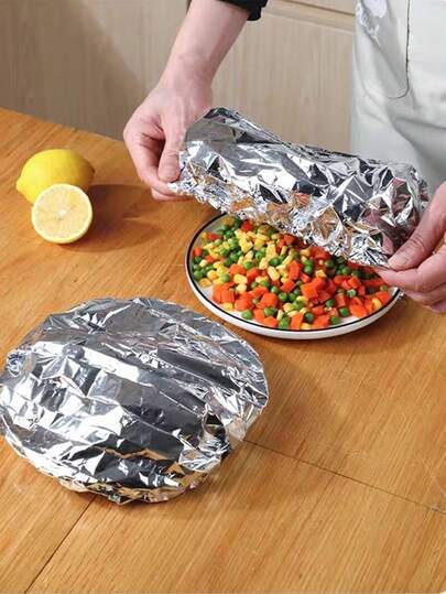 5/20/50pcs Aluminum Foil Food Covers, Reusable Heat Insulation Pads For Kitchen And Dining Table - Keeps Food Warm, Suitable For Picnic, Camping And Home Use, Camping Food Thermal Cover | Reusable Food Packaging, Kitchen Accessories, Ziplock Bags, Household Items, Plastic Bags, Food Cover, Kitchen Organization And Storage, Home Decor