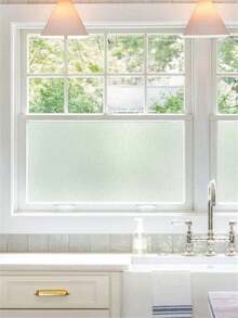 1 Roll Static Cling Glass Film, UV And Glare Blocking Window Film Sticker For Home And Bathroom, Removable Indoor Decorative Film For Day And Night, Solid Color