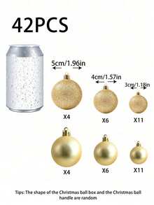 42件套金色圣诞球挂饰，经典圣诞装饰套装，圣诞装饰，圣诞树挂饰，2026年圣诞装饰品，防碎悬挂装饰，适用于圣诞节、生日、情人节、复活节、节日、婚礼派对、家居、办公室墙面装饰 - 完美的圣诞树装饰，营造节日氛围（圣诞球形状随机）冬季房间装饰 圣诞装饰 家居圣诞礼物 圣诞装饰 - 金色 - 查看 10