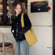 Huangguoshu single shoulder crossbody woolen bag autumn and winter woolen bag light commuter bag versatile simple casual magnetic buckle design