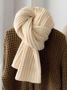 1pc Solid Color Knitted Scarf, Soft & Gentle For Kids, Suitable For Daily Wear, School, Outings, Festivals, Fashion Accessory For Children - Multicolor - View 9