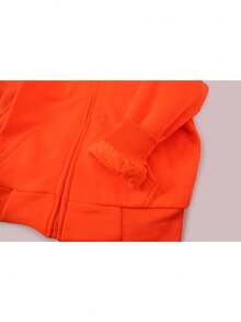 Men's Autumn And Winter Tops, Men's Fleece Jackets, Simple And Pure Color, Thickened Fleece, Warm In Winter, Windproof When Going Out - Màu cam huỳnh quang - Xem 7