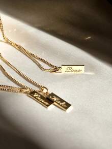 1 Stück quadratischer Namensschild Halskette mit Gravur, hochwertige Box Halskette, individuell anpassbarer Name oder Text, individuelle Halskette, Damen Halskette, individuelle Mode-Schmuckstücke, anpassbare Artikel, Namenskette, indivAnfangsbuchstabe Initial-Anhänger Halskette, individuelles Weihnachtsgeschenk, Halloween Schmuck, Geburtstagsgeschenk, Jahrestags-Geschenk, geeignet für Familie, personalisierter Schmuck für Liebende - Verschiedenfarbig - Übersicht 6