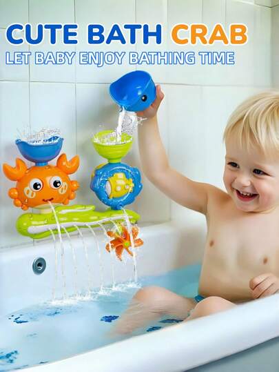 1-5 Years Old Kids Bath Toys, Floating Swimming Frog Baby Bath Toys, Fun Educational Bath Toys, Sensory Bath And Pool Toys, Spraying Toys, Non-Slip Suction Cup, Birthday Gifts For Boys And Girls, Bath Toys, Baby Toys, Bath Toys, Baby Supplies, Pool Toys
