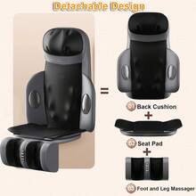 Full Body Massage Pad, Shiatsu Back Massager With Heat, 3D Kneading Massage Chair Pad, Electric Massage Seat Cushion For Body, Neck,Shoulder, With Movable Multi-Function Leg And Foot Massager For Office, Home - 灰色 - 查看 6