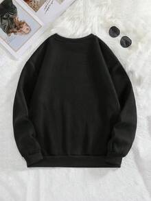 Women Cozy Sweater Pastel Pink Book Lover Graphic Pullover With Reading Crewneck Long Sleeve Winter Sweater For Women Everyday Book Club Outfits Fall Winter Clothing Book Lover Gifts Casual Wear Relaxed Fit Quality Stitching Pullover Top Gift Shoppers Comfortable Material Casual Wearers - 黑色 - 查看 3