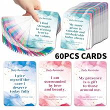 60张每日提醒励志鼓励卡，积极肯定卡，每日灵感、正念和自我关爱，男女皆宜的励志礼物 - 彩色 - 查看 1