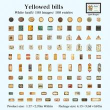 have a good day 1盒100张各种复古风格立体图案贴纸个性垃圾日记美学手机壳DIY拼贴卡片材料手工手账艺术剪贴簿办公和学校用品 - 彩色 - 查看 16