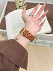 1条优雅友谊手链，真皮表带，兼容表带，女士运动款，适用于38mm、40mm、41mm、42mm、44mm、45mm、46mm、49mm表盘；表带兼容 Ultra 10/9/8/7/6/5/4/3/2/1 SE系列 - 金色 - 查看 3