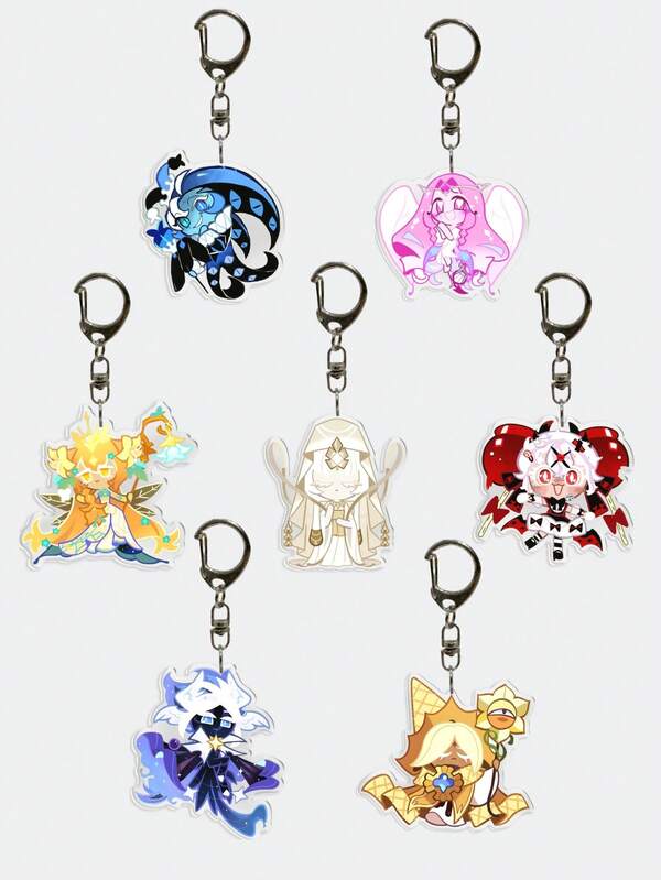 1 Piece Of Game Cookie Run Kingdom Acrylic Keychain, Cute Cartoon Keyring, Shadow Milk Cookie Bag Charm Mobile Phone;Car Key; Jewelry Accessories, The Best Gift For Fans And Friends Bag Charms Car Accessories Teacher Sister Gift Ideas