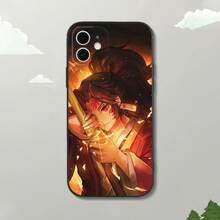 Funda de teléfono D-DemonS S-Slayer Yoriichi Tsugikuni compatible con  15, 14, 13, 12 Mini 11 Pro XR, X, XS, MAX 7, 8 Plus, funda de silicona suave negra, compatible con funda de  17, funda de  17 Pro, funda de  17 Pro Max - z2 - Ver 12