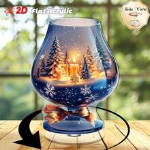 2D Scena natalizia piatta in acrilico rotante - Raffigurante Babbo Natale, pupazzo di neve e carrozza in un paesaggio invernale illuminato - Base rotante a 360°, statua da collezione durevole senza alimentazione elettrica per casa, ufficio, camino o feste - Decorazione festiva ideale perOgnissanti Halloween, con luci scintillanti e dettagli innevati - Multicolore - Visualizzare 5