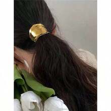 1 Pieza Pasador De Pelo Metálico Con Diseño Hueco Para Coleta, Sujetador De Coleta Con Dientes, Lazos De Pelo, Bandas Elásticas Para El Cabello, Scrunchies, Cuerda Para El Cabello, Liga Para El Cabello - Nhiều màu - Xem 3