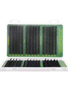 600/570/300/290/270片装个人假睫毛套装，D型卷度10-16mm混合DIY假睫毛套装，自然逼真，柔软顺滑，浓密耐用，包含胶水、封层剂、镊子，适合初学者，日常、派对、音乐节等场合。 - 彩色 - 查看 9