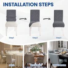 YSTYLE Chair Covers With Backrest 2/4/6 Pieces, Stretch Chair Covers, Living Room Kitchen Chair Covers, Universal Cat Scratch-Resistant Chair Cover, Modern Stain-Resistant Chair Cover - Light Grey - View 4