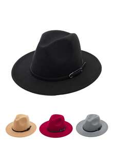 1pc Unisex Y2K Style Faux Leather Belt Decor Sun Hat, Suitable For Outdoor Sports, Sun Protection And Daily Commute