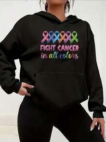 Womens   Awareness Hoodie Fight   In   Printed Sweatshirt Comfortable Stylish Casual   With Multicolor Ribbon Graphics Fabric   Pullove - Phong cách 5 - Xem 1