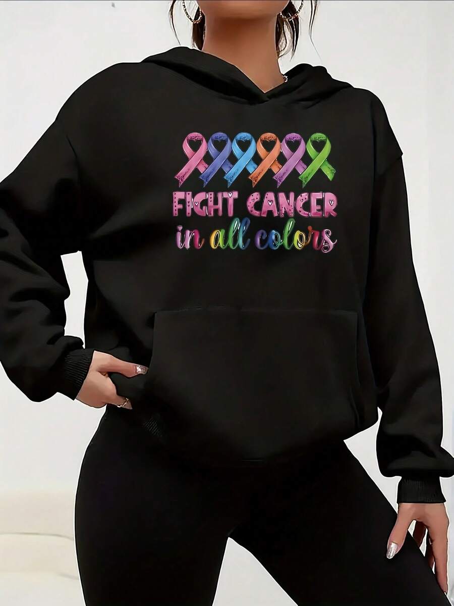 Womens   Awareness Hoodie Fight   In   Printed Sweatshirt Comfortable Stylish Casual   With Multicolor Ribbon Graphics Fabric   Pullove - Phong cách 5 - Xem 1