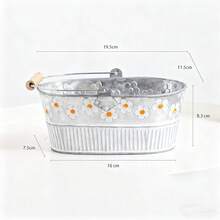 1 chậu hoa bằng sắt dập nổi kiểu cổ điển - Bình hoa để bàn bằng sắt, chậu trồng cây bằng sắt (thích hợp cho sân và ban công), trang trí sân vườn ngoài trời. - Nhiều màu - Xem 16