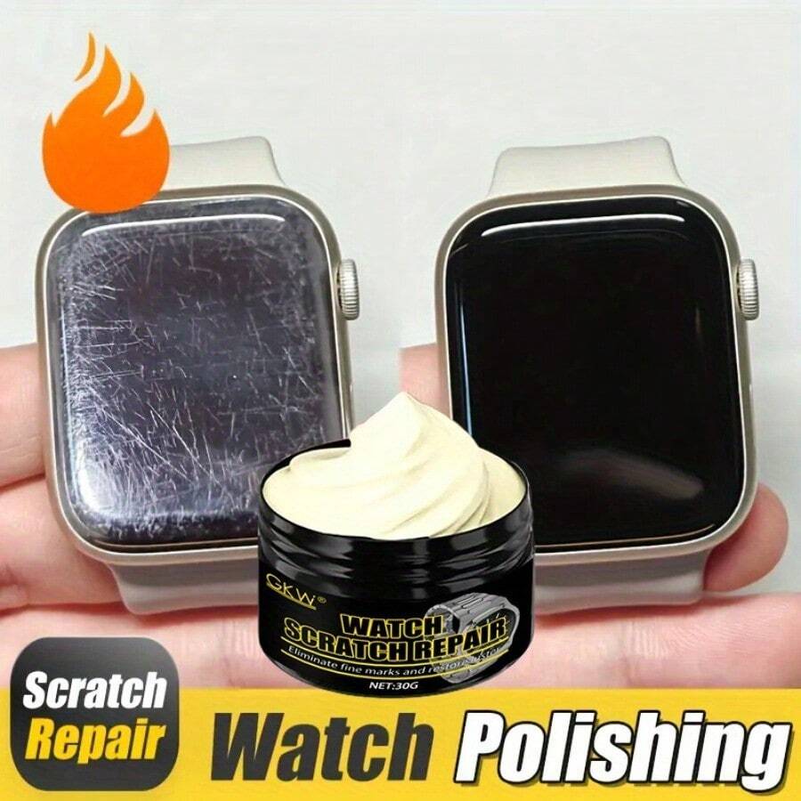 Watch Polishing Paste With Screen Scratch Repair, Metal Frame Renewal Cream, Deoxidation, Restore Luster, Metal Jewelry, Watch Band Scratch Polishing And Repair Paste, Stainless Steel Surface Scratch Repair - 1 Piece + Sponge - View 1