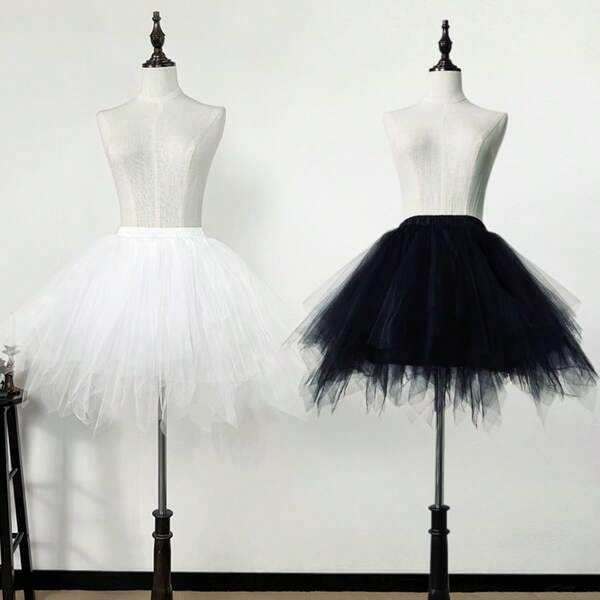 1 Stück Mode Neu Damen Tüllrock Rockabilly Petticoat für Karnevalskostüme Tüll Unterrock Erwachsene Tanzrock Ballettrock Cosplay Mehrschichtiger Tüllrock für Partys Halloween & Weihnachten