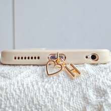 A Minimalist Golden Charm Phone Dust Plug Featuring The 26 Letters Of The Alphabet And A Heart Shape - A-Z Letter Pendant Stylish Heart-Shaped Charging Port Dust Cover, Compatible With Iphone/Type-C Interface, Perfect For Birthday And Holiday Gifts. - Multicolor - View 8