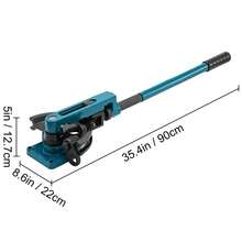 Dobladora de Tubos, Dobladora Manual de Tubos de 3/8" a 1", con 7 Troqueles, Dobladora de Tubos de Servicio Pesado de Acero Metal Cobre, para Talleres de Reparación, Azul - 3/8" a 1" - Ver 10