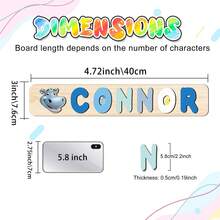 [New Font And New Pattern] Customized Puzzles, Customized Children's Educational Toys With Optional Bottom Plate Patterns, Support Customization Of 3-10 Letters And 1 Pattern, Suitable Birth Gifts, Christmas Gifts(With Stand)